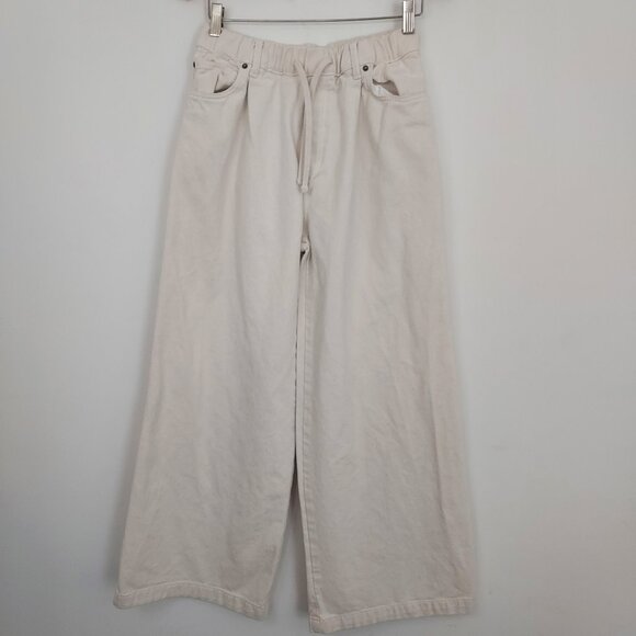 Zara Cream Wide Leg Jeans - Picture 1 of 10